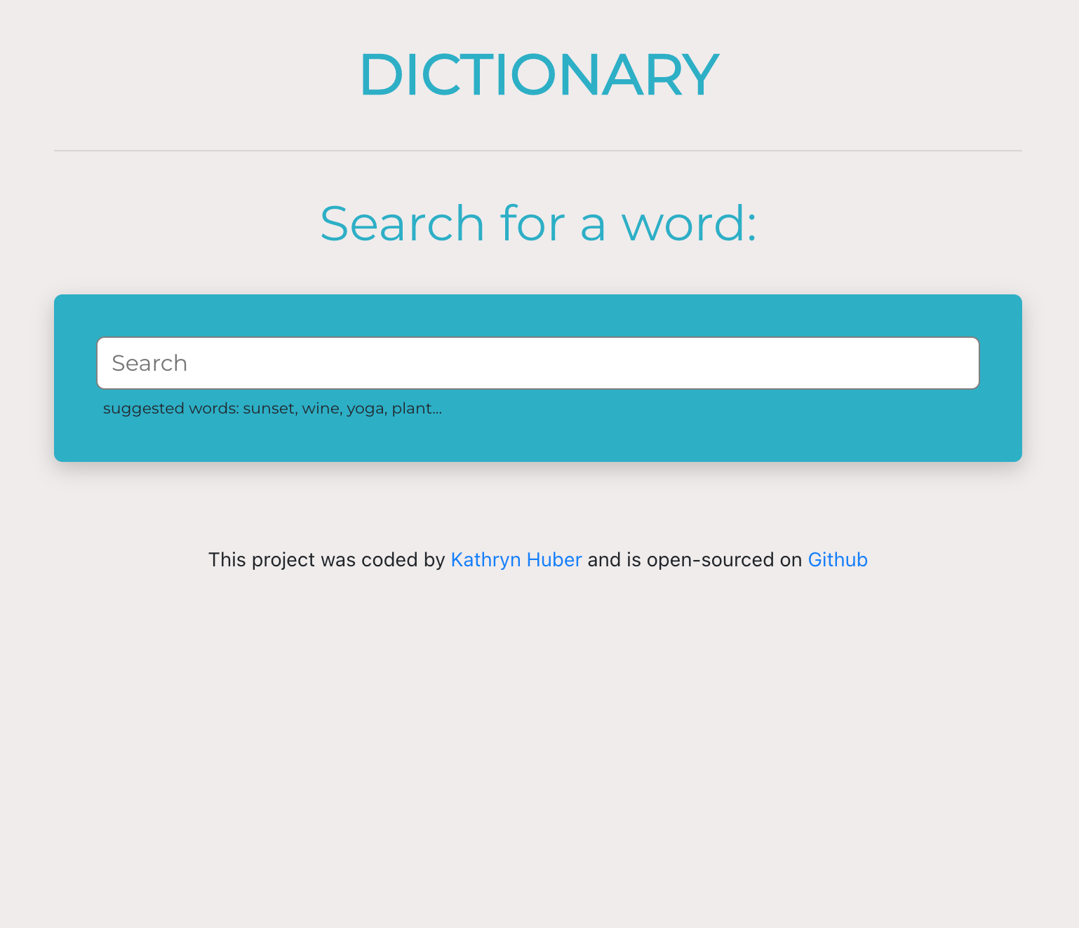 Dictionary Project Preview